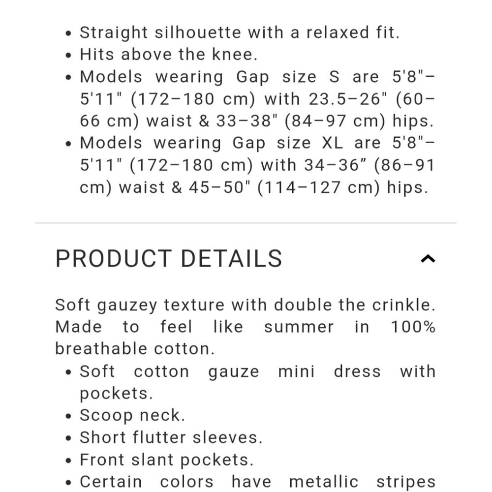 NWT GAP • Crinkle Gauze Mini Dress sz XL - Picture 2 of 4